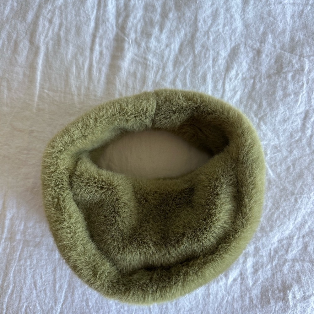Zara Green Faux Fur Purse